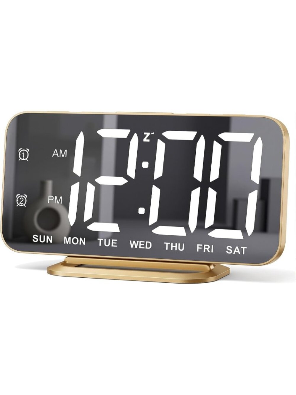 New LED Digital Alarm Clock, Mirror Surface for Makeup